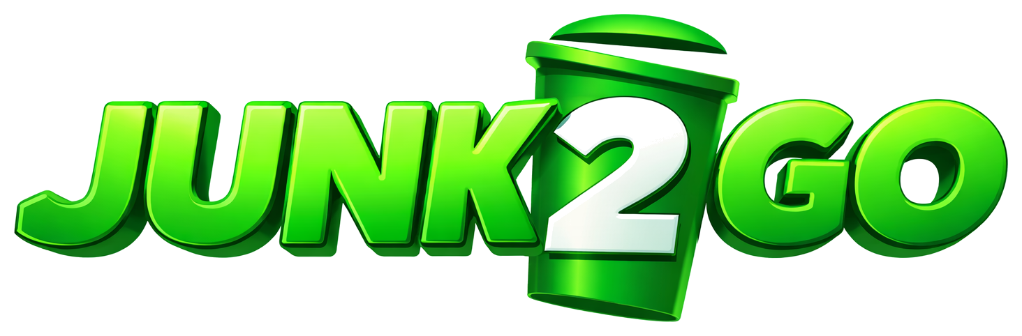 Junk2Go logo with green bin-shaped 2